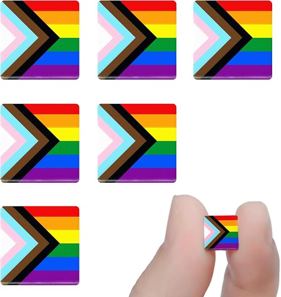 6Pcs Mini Progress Pride Pins, Small LGBT Rainbow Badges Lapel Pins Decoration for Men Women Clothes Bags Hats