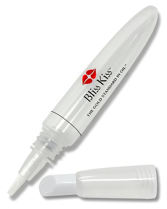 Bliss Kiss Empty Refillable Cuticle Oil Pen w Cuticle Pusher 1-Pack | Empty squeeze pen w soft brush for controlled application; included cuticle pusher supports a complete care routine. No leaks
