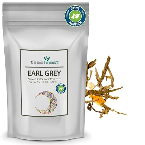 tea`s finest Green Tea Earl Grey (Decaffeinated) (100 grams)
