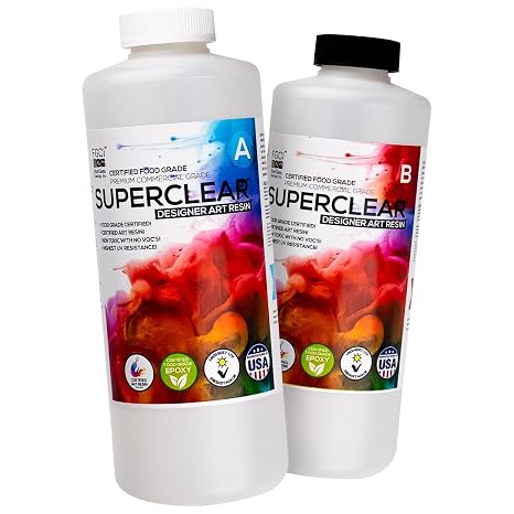 Superclear Designer Art Resin 2 Quart Kit, Clear Epoxy for Crafts & Art