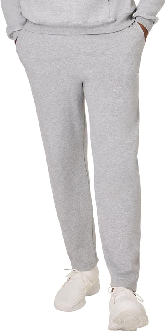 Hanes Men's EcoSmart Sweatpants, Athletic Lounge Pants with Pockets, Open Hem Bottom, Fleece Pants