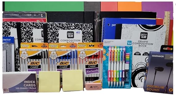 Mega School Supply Kit for High School and College Students