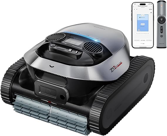 DREAME Z1 Pro Cordless Robotic Pool Cleaner, LiFi Remote Control, 8000 GPH Suction, Waterline Horizontal Cleaning, Auto-Retrieval, Automatic Pool Vacuum for Above & In-Ground Pools, Haze Silver