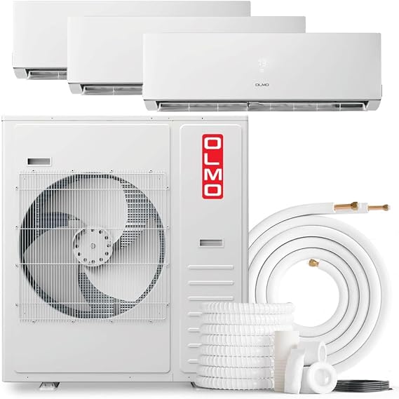 OLMO 36,000 BTU 3-Zone Wall Mount Mini Split, 21 SEER2, 3 Ton, 230V