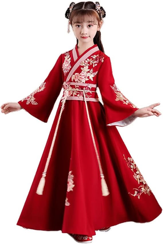 Chinese Hanfu Girls Dresses Traditional Elegant Tang Suit for Girls
