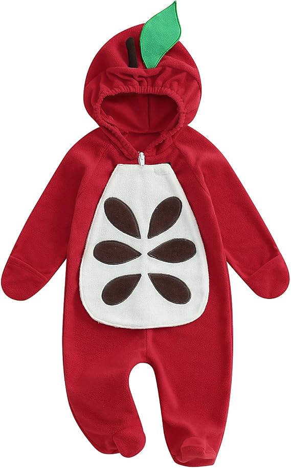 VISGOGO Newborn Baby Halloween Costumes for Girls Boys Long Sleeve Hooded Zipper Jumpsuit Romper Clothes