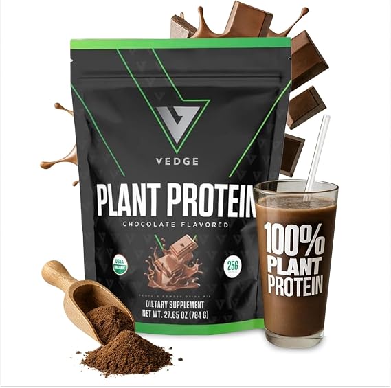 VEDGE Vegan Protein Powder, USDA Organic, Chocolate, 20 Servings