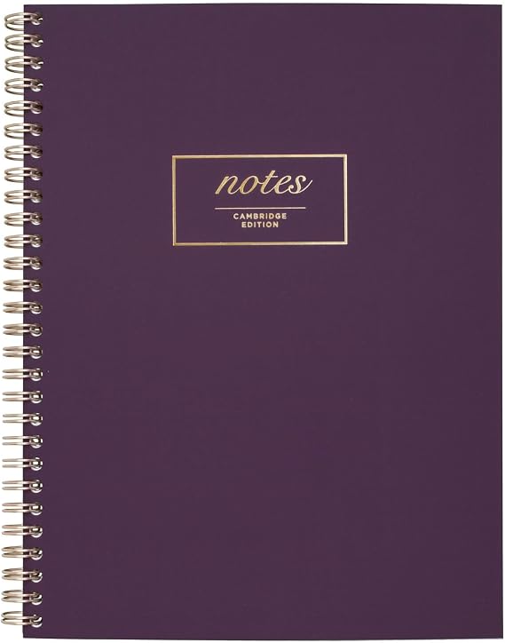 Cambridge Business Notebook, Legal Ruled Paper, 6-1/2" x 9-1/2", 80 Sheets, Flexible Soft Touch Cover, Purple (49556)