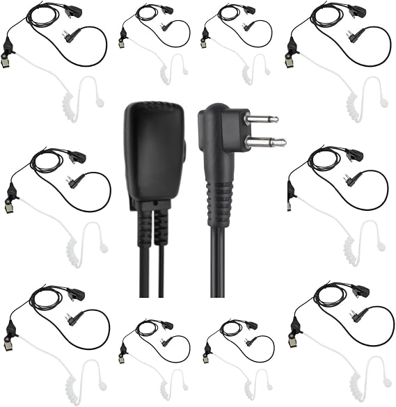 10Pack Bulk Acoustic Tube Earpiece Surveillance Ear Piece Headset Vox Ptt Mic for Motorola cp100 cls1410 gp300 cp200d bpr40 CLS 1110 1410 cp185 dlr1060 rdm2070d dlr1020 rmu2040 rdu4100 dtr700