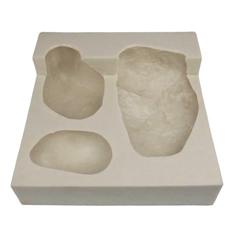 Rubber Molds for Concrete, River Rock 1-Step Corners with Plug, 12X12, Version 2