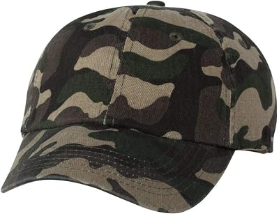 Valucap - Adult Bio-Washed Classic Dad Hat - VC300A - Adjustable - Green Camo