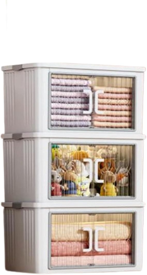 Storage Bins, Household Clothes Quilt Large Capacity Storage Box Plastic Folding Storage Cabinet Finishing Box (H)