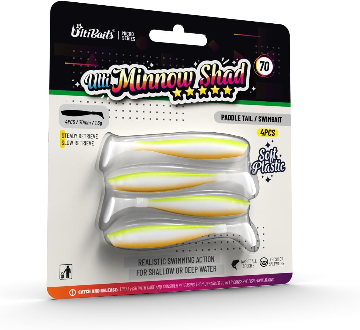 Minnow Shad Silikon Yem 70mm 1,6gr 4 Adet