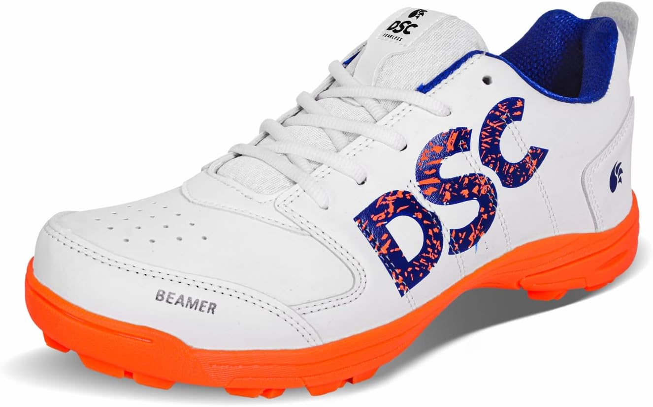 DSC Unisex Beamer Cricket ShoesDSC Beamer Cricket Shoes Size 8 UK Fluro Yellow-White, Beamer-Fluro Yellow-White-8