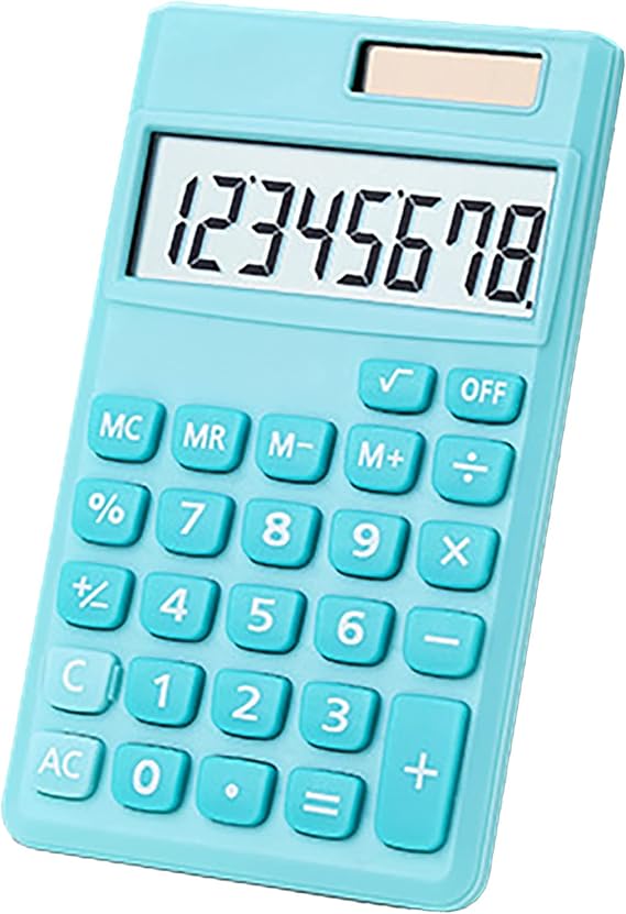 Electronic Calculator, 8 Digit LCD, Large Display, Dual, Time and Tax Calculator, Stylish, Easy to Use, Lightweight, Durable, Multifunctional, Notebook Type, Office Holiday Gift, Calculator, Blue
