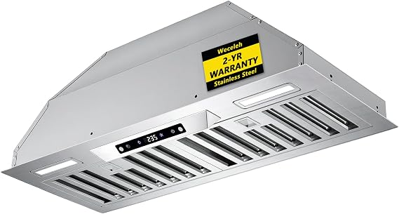 Range Hood 30 Inch Built-in/Insert Vent Hood Stainless Steel Kitchen Hood, 900 CFM Gesture/Touch Control, 3 Speed Exhaust Fan with Charcoal Filter, Ducted/Ductless Convertible