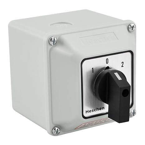 Heschen Universal Rotary Cam Selector Changeover Panel Mount Switch SZW26-20/D303.3D 660V 20A 3 Position 3 Phase 12 Terminals CE with Master Switch Exterior Box LW28-20/4 (Bigger Box)