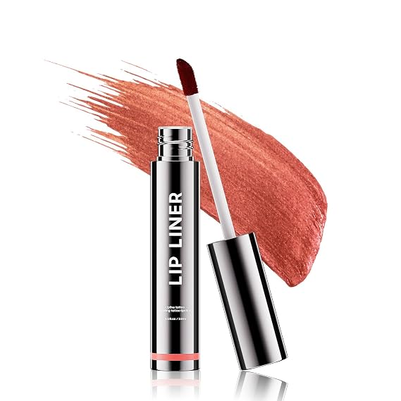 Lip Liner Stain Peel Off - Lip Stain Long-wear & Waterproof Moisturizing, Lip Stain Transfer-Proof, Non-Stick Cup Matte Finish, Stay On All Day (Rose)