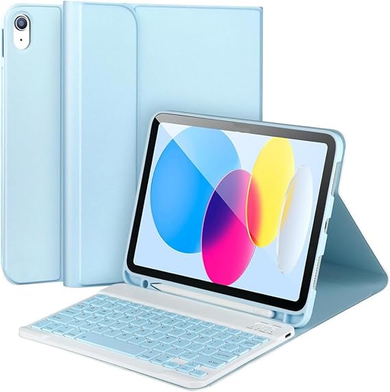 iPad 10th Gen 10.9 Inch 2022 Case Keyboard with Slim Case and Detachable Bluetooth Keyboard and Pencil Holder For iPad 10th Gen 10.9 Inch 2022 Model