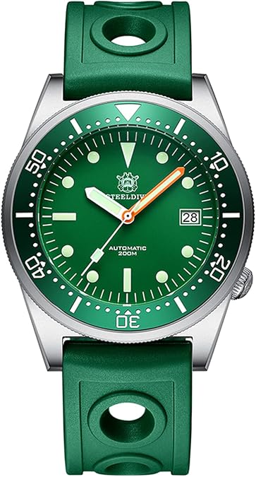 STEELDIVE Brand SD1979 Stainless Steel Watches Super Luminous C3 Blue Dial 200M Waterproof Dive Watch for Men