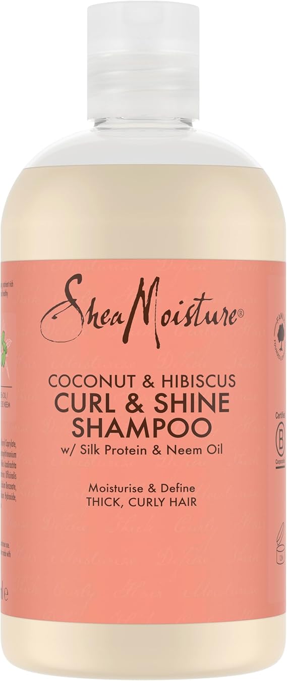 Shea Moisture Coconut & Hibiscus sulphate free shampoo Curl & Shine Shampoo for thick, curly hair, 384ml