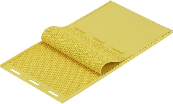 2Pcs DIY Rubber Wax Melt Molds,Beeswax Press Mold, Comb Foundation Press Mold, Flexible Beeswax Sheets, 16.5 x 9.1in Yellow, Beekeeping Accessory, Beeswax Press Mold, 2Pcs DIY Rubber Wax Melt Mo