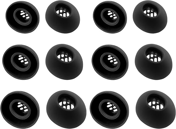 Replacement Silicone Ear Tips for OnePlus Buds 4 / Buds 3 / Buds Pro 3 / Buds Pro 2 / Nord Buds 3 / Nord Buds 3 Pro Earbuds, 6 Pairs (Black, S/M/L)