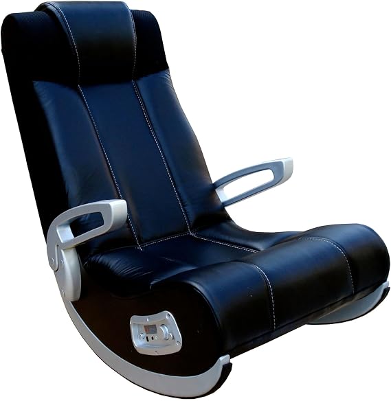 X Rocker SE 2.1 Video Gaming Floor Chair, with 2 Speakers, Subwoofer, Padded Headrest, Armrest, Bluetooth, Foldable, Wireless, 5127301, 29" x 22.5" x 37", Black