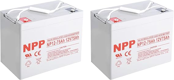 NPP NP12-75Ah (2 Pcs) 12V 75Ah SLA Battery Scooter Pride Mobility Jazzy Select Electric Wheelchair