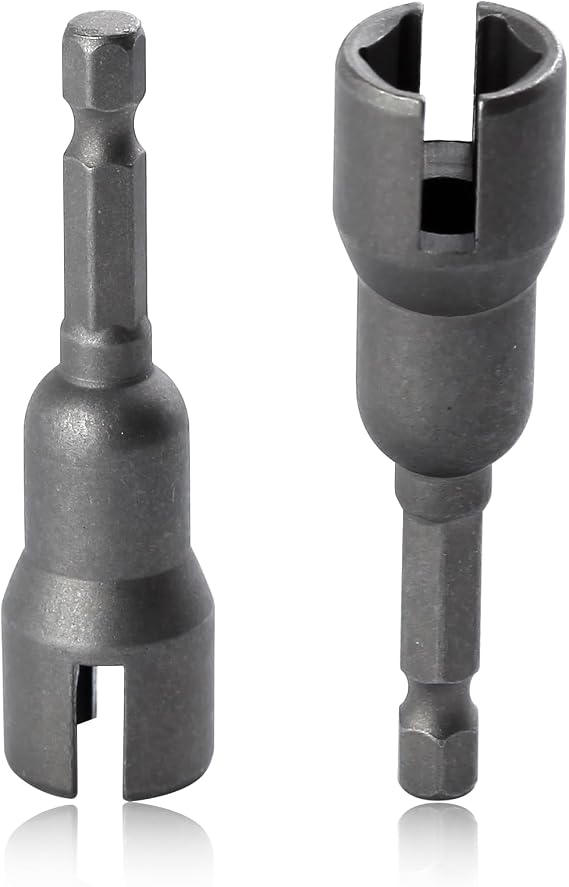 SPEEDWOX 2PCS Power Wing Nut Driver Set 1/4 Inch Hex Shank Steel Drills Bits Wing Nuts Drill Bit Socket Wrenches Tools Slot Set for Panel Nuts C Hook Bolts Eye Screws Q-Hanger