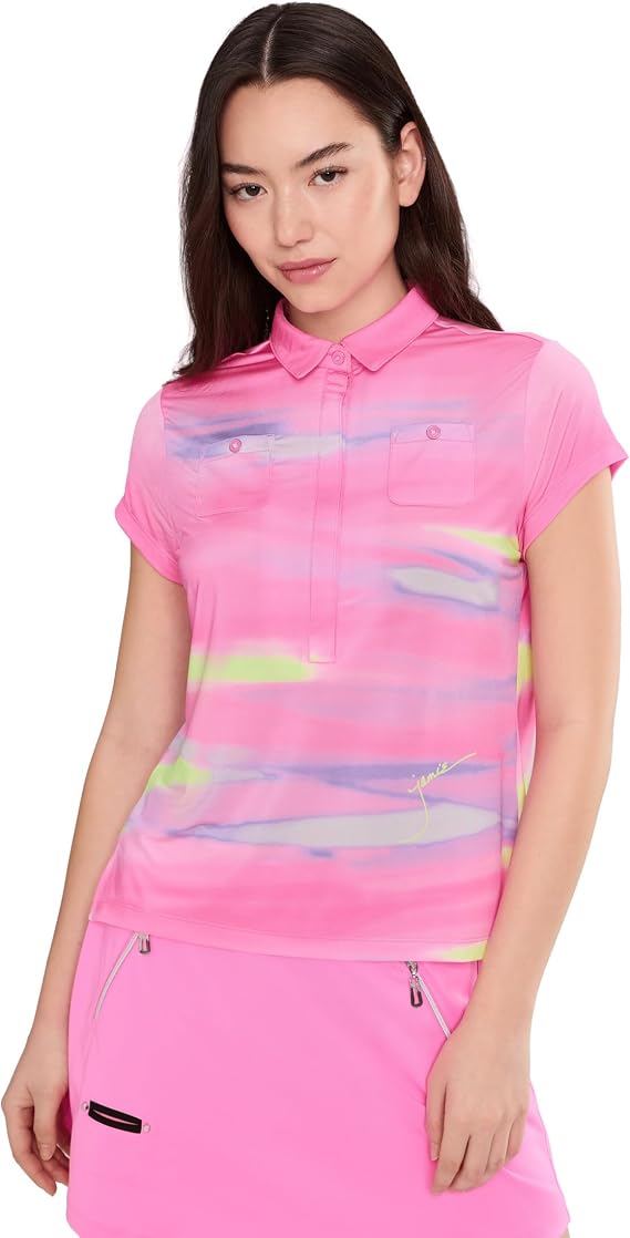 Jamie Sadock Womens Painted Sunset Crossover V-Neck Cap Sleeve