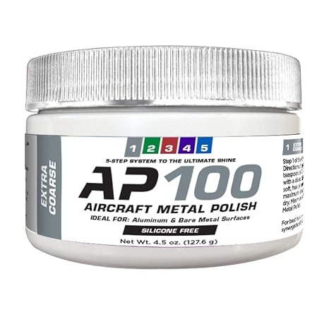 Rolite Aircraft Metal Polish 4.5 Oz Ap100 Extra Coarse for Airplane Aluminum Bare Metal Aviation Detailing Restoration