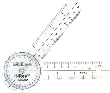 Baseline 6" High Resolution Plastic Goniometer ISOM 360 Degrees STFR