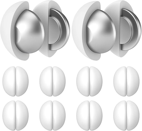 Shower Curtain Weights 10 Pairs Silicone Encased Strong Magnetic Curtain Weights for No Rust, No Clang, No Falling Apart Ideal for Shower Curtains, Outdoor Curtains, and Tablecloths