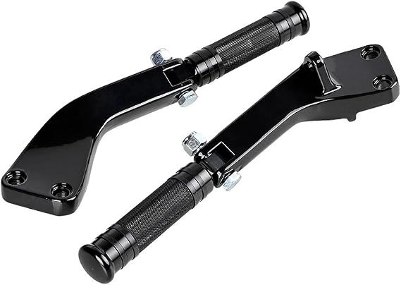 Billet CNC Aluminum Motorcycle Foot Pegs + Matching Mount Kit Compatible with 2006-2017 Harley Dyna FXD Wide Super Glide Low Rider Street Fat Bob
