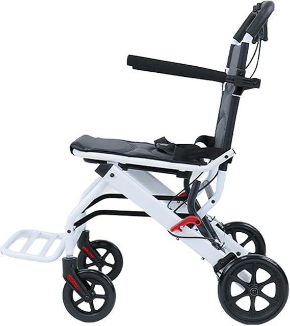 Wheelchairs for Adults, Transport Wheelchair Lightweight Foldable with Hand Brakes, Portable Transfer Wheel Chair for Adults and Seniors, Folding Travel Wheelchair for Elderly, Up to 200Lbs