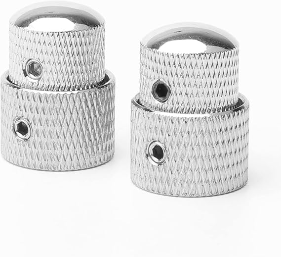 Dual Knurled Concentric Knobs, Chrome, 2PCS