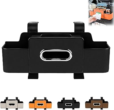 Car Organizers and Storage Box, Car Organizers and Storage Box Multifunctional with Tissue Holder, for Hold Phones, Snacks, Drinks, And Handbags