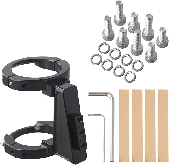 Aluminium Alloy Front Mount Carrier Block for Brompton Folding Bike, Basket Rack Adapter for 50-59mm Front Tube with Screws and Tools, Black