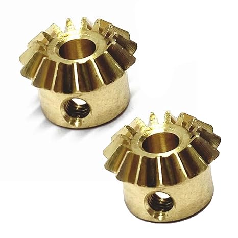 Pinion Gear, Pinion Gear 2pcs 1:1 Bevel Gear 0.5 Module 18 Teeth Brass Bevel Gear 3mm Inner Hole 0.5M 18T Bevel Pinion 90 Degree Drive Steel Gears bore Shaft