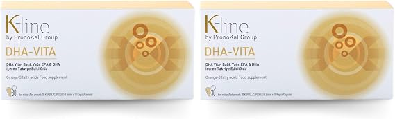 K-line by PronoKal Group DHA-VITA Omega 3 Balık Yağı, Epa & Dha Içeren Takviye Edici Gıda (2 paketi)