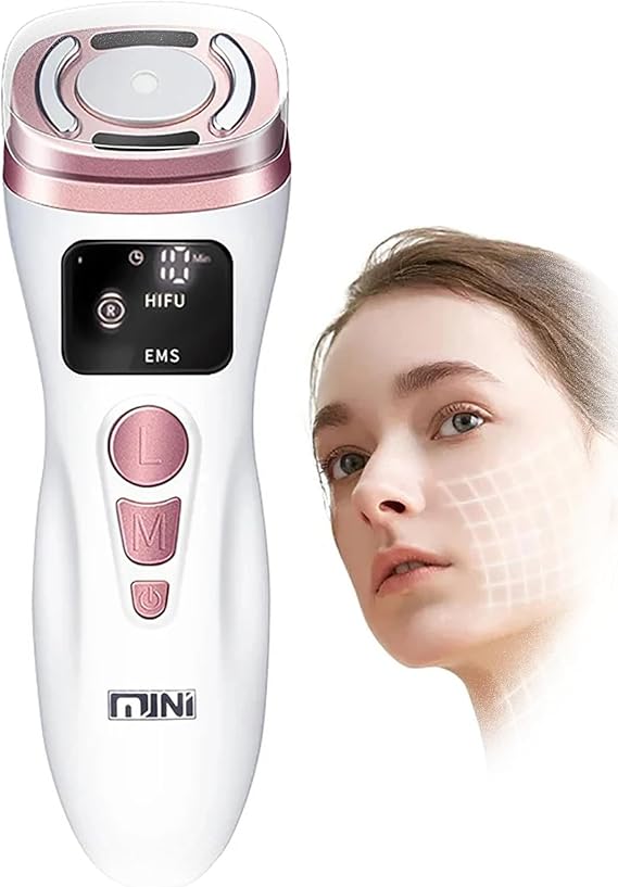 Mini HIFU Machine R-F E-MS Facial Beauty Machine Firming Skin Care Tool Anti Wrinkle Skin Tightening Device for Skin Rejuvenation