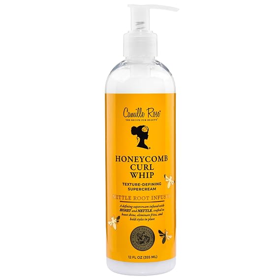 Camille Rose Curl Cream Honeycomb Curl Whip Texture-Defining Supercream for Coily and Curly Hair, Moisture + Frizz Control, 12 Oz