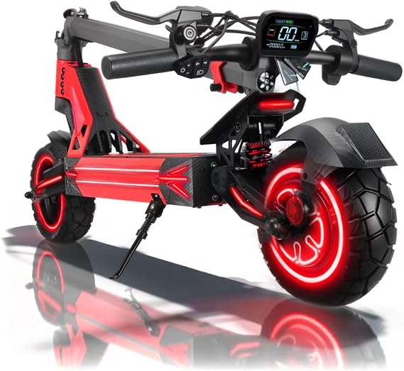 1600W High-Power Electric Scooter for Adults, 48V21AH Lithium Battery, Up to 36MPH, 32-35 Miles Range, Dual Suspension, Dual Brakes, 3 Speed Modes, LCD Display Off-Road Folding E Scooter