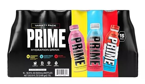 Prime Hydration Drink Variety Pack, 16.9 fl.oz. Bottles, 15 pk.