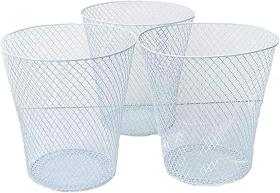 Black Wire Mesh Round Waste Basket (3 Pack), Set of 3