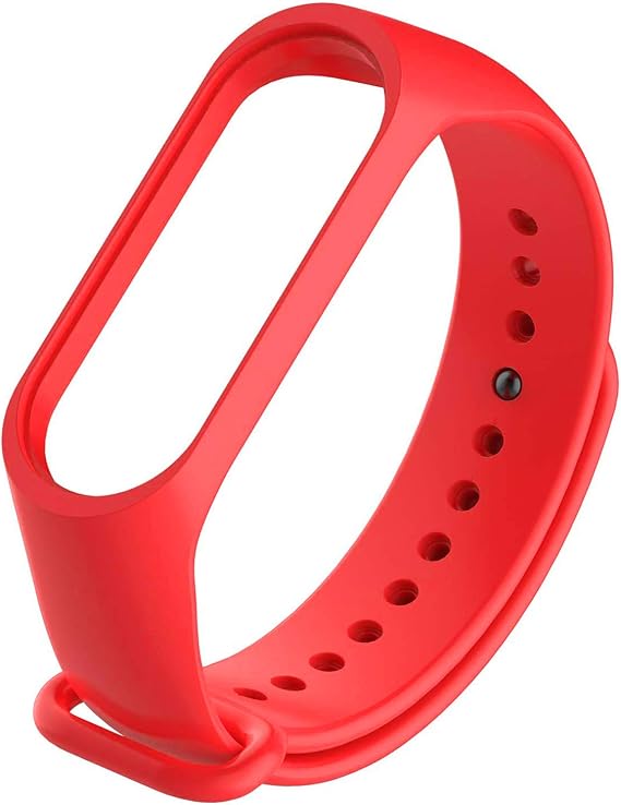 Microsonic Xiaomi Mi Band 5 için Silikon Kordon Kırmızı [Mi Band 5 ile Uyumlu Kordon - Kırmızı]