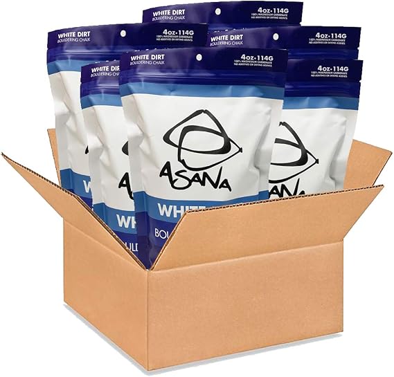 White Dirt Climbing Chalk (4oz/114g) 100% Pure Magnesium Carbonate for Rock Climbing and Bouldering - Gym Chalk for Gymnastics, Weightlifting, Sports and Other Athletic Activities (6 Pack)