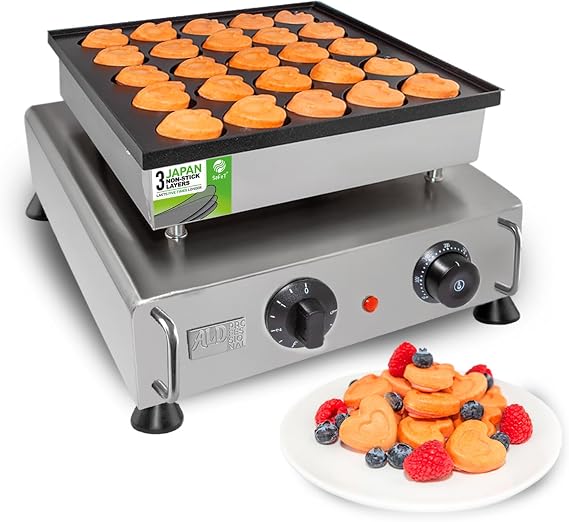 ALDKitchen Mini Dutch Pancake Maker | Electric Poffertjes Machine | Commercial Iron Baker | 110V
