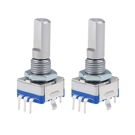 uxcell 360 Degree Rotary Encoder Code Switch Digital Potentiometer EC11 5 Pins 20mm D-Shaft 2pcs